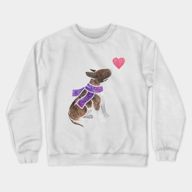 Watercolour Bull Terrier Crewneck Sweatshirt by animalartbyjess